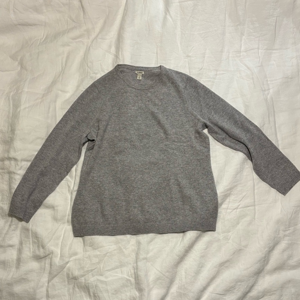 L.L. Bean Light Gray Heather 100% Cashmere Sweater - Women’s Size 1X